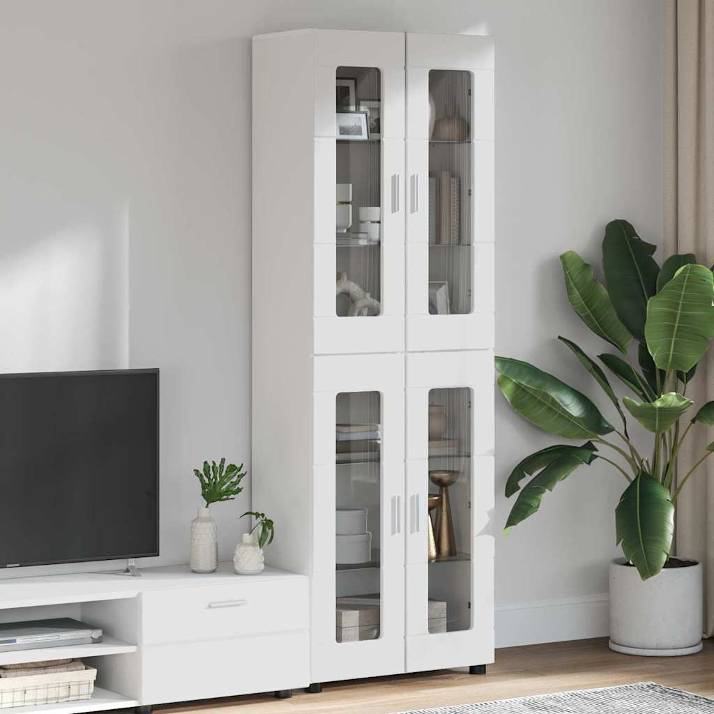 Highboard mit Glastüren | Hochschrannk | Vitrine | Wohnzimmerschrank | 182 cm