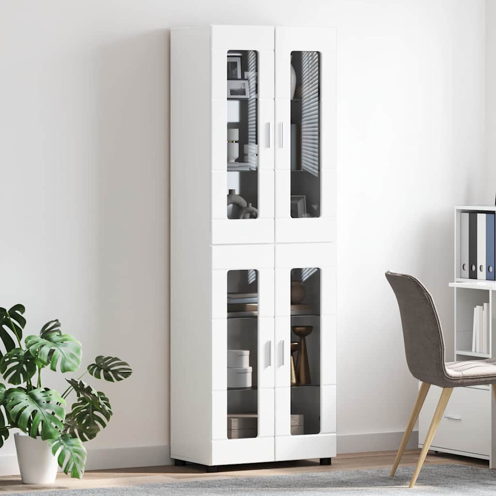 Highboard mit Glastüren | Hochschrannk | Vitrine | Wohnzimmerschrank | 182 cm
