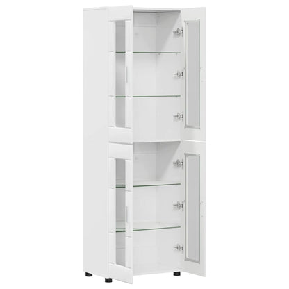 Highboard mit Glastüren | Hochschrannk | Vitrine | Wohnzimmerschrank | 182 cm