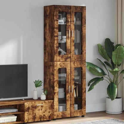 Highboard mit Glastüren | Hochschrannk | Vitrine | Wohnzimmerschrank | 182 cm