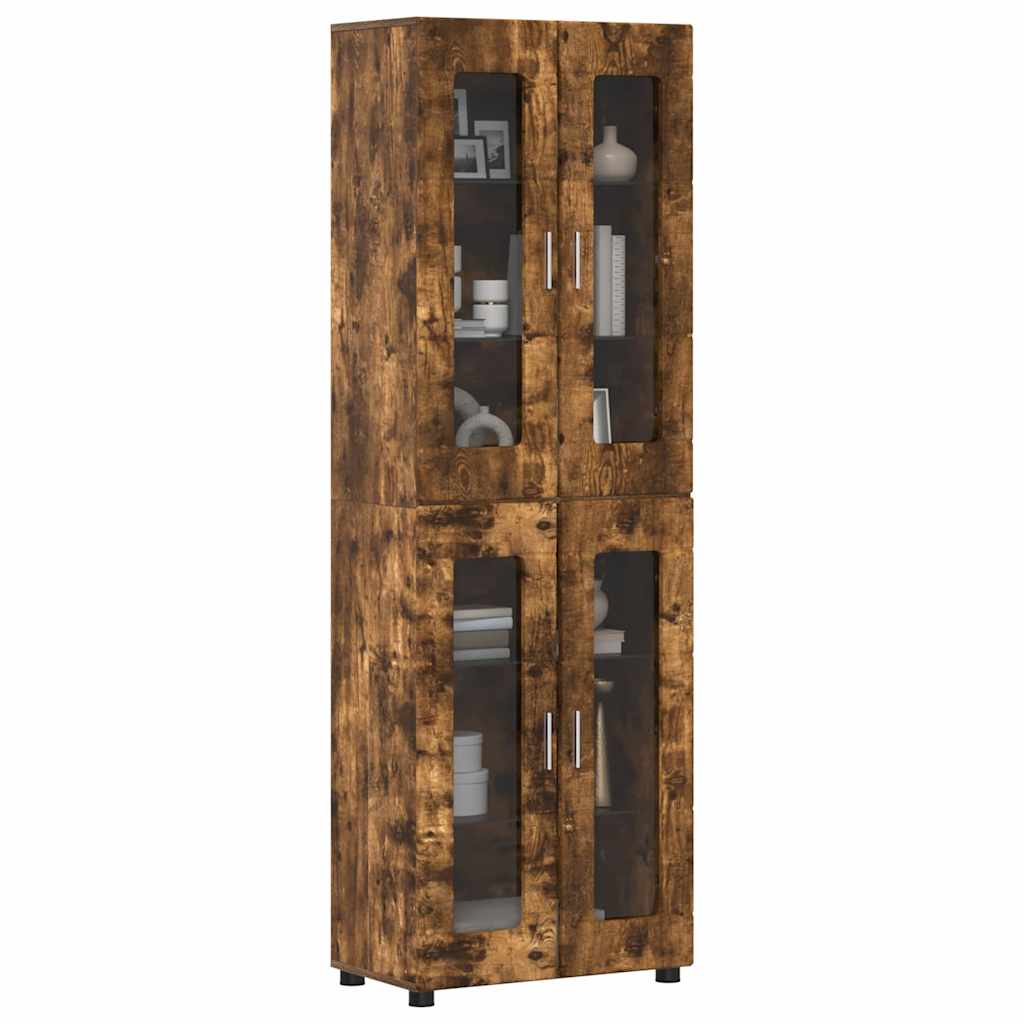 Highboard mit Glastüren | Hochschrannk | Vitrine | Wohnzimmerschrank | 182 cm