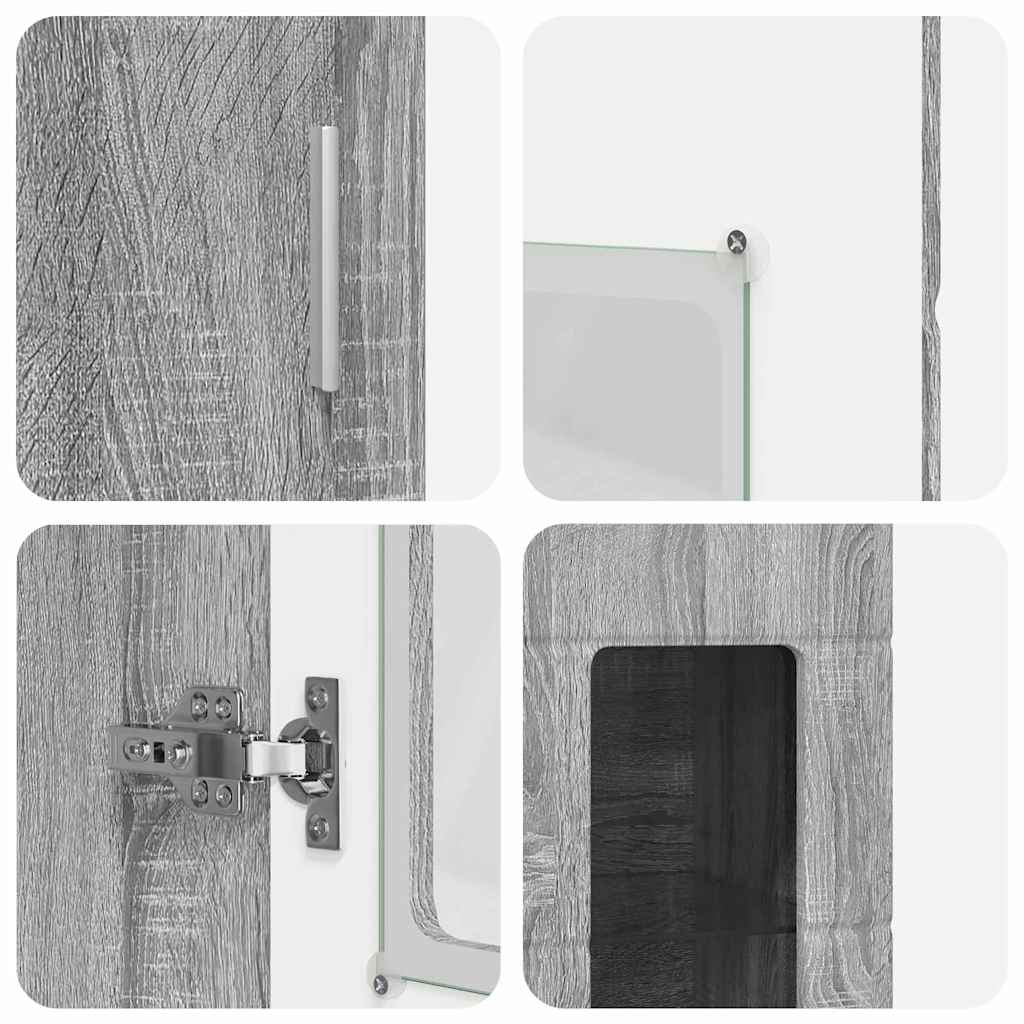 Highboard mit Glastüren | Hochschrannk | Vitrine | Wohnzimmerschrank | 182 cm