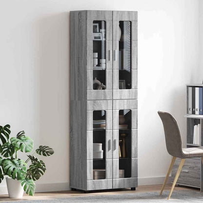 Highboard mit Glastüren | Hochschrannk | Vitrine | Wohnzimmerschrank | 182 cm