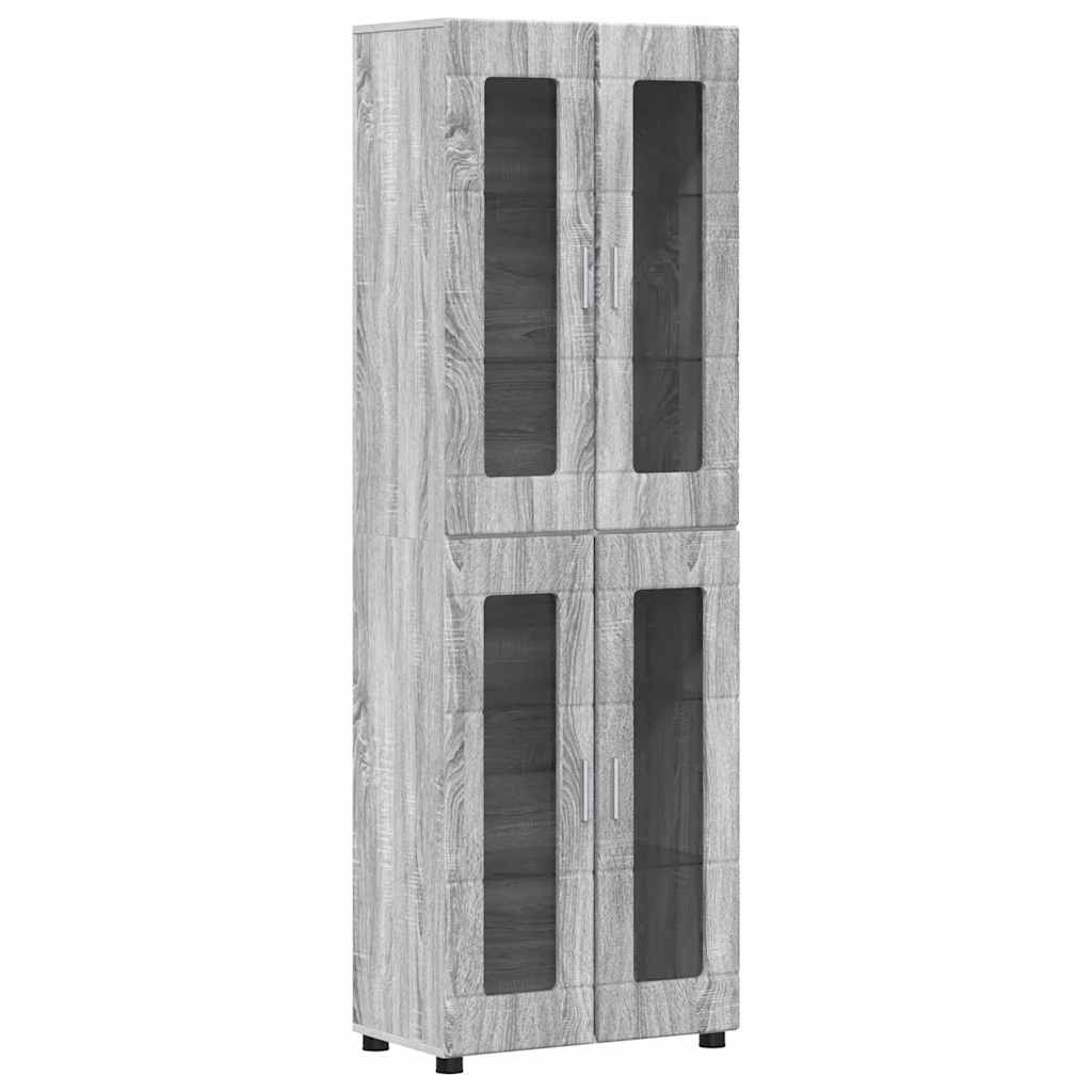Highboard mit Glastüren | Hochschrannk | Vitrine | Wohnzimmerschrank | 182 cm