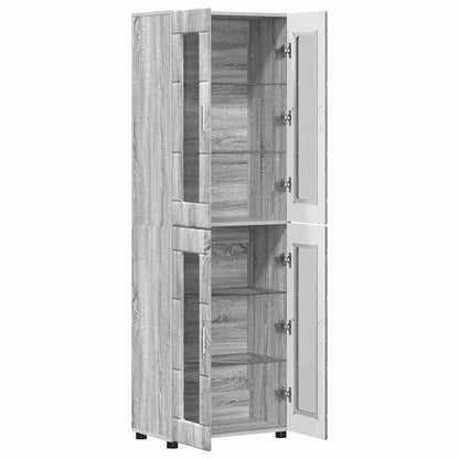 Highboard mit Glastüren | Hochschrannk | Vitrine | Wohnzimmerschrank | 182 cm