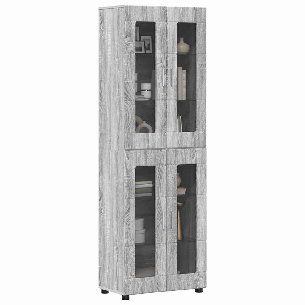 Highboard mit Glastüren | Hochschrannk | Vitrine | Wohnzimmerschrank | 182 cm