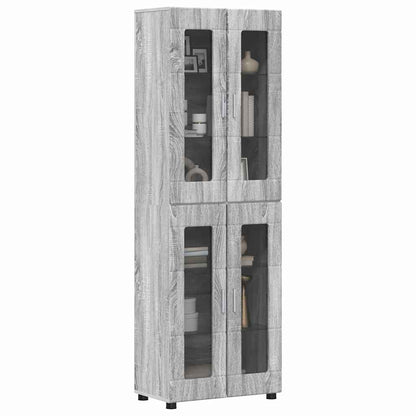 Highboard mit Glastüren | Hochschrannk | Vitrine | Wohnzimmerschrank | 182 cm