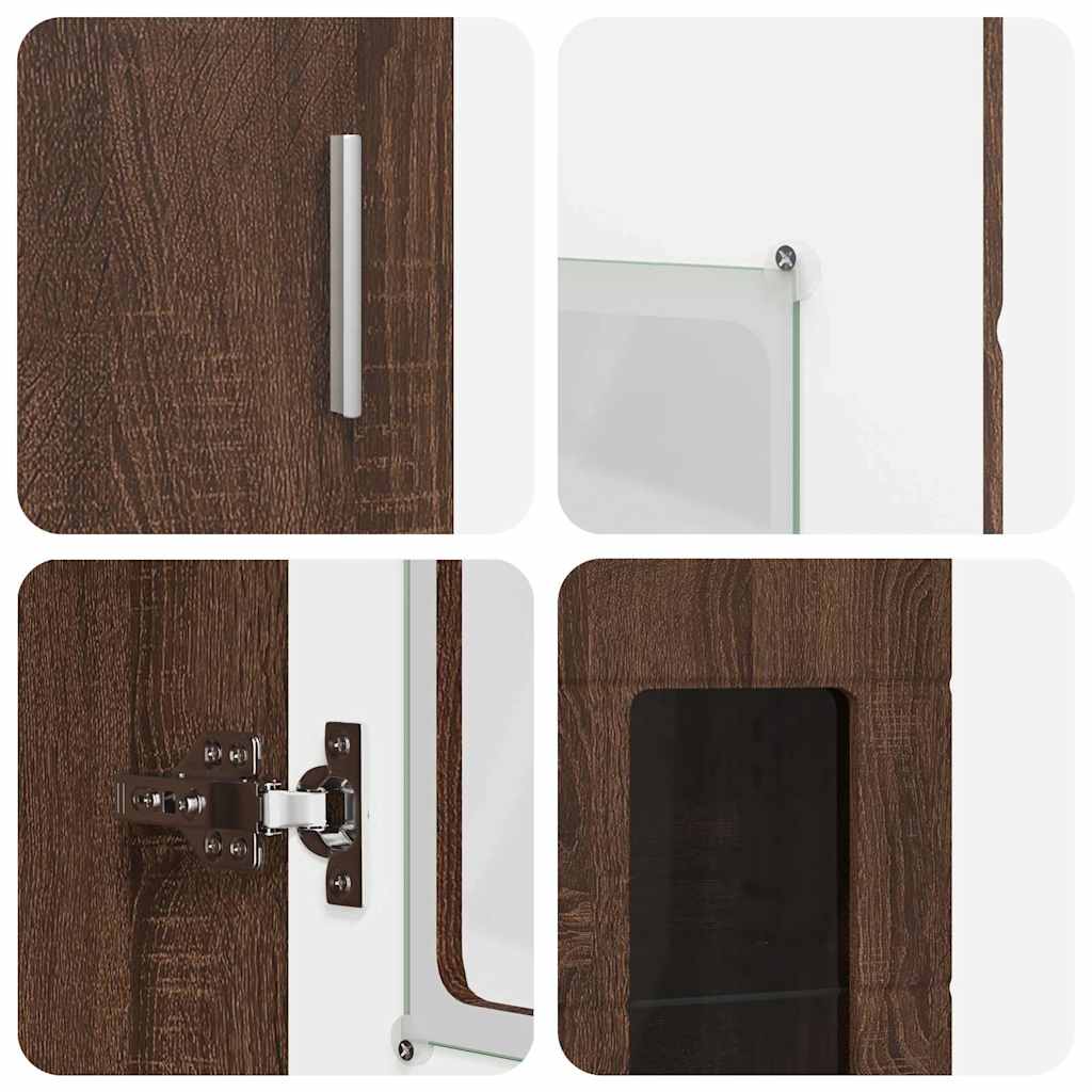 Highboard mit Glastüren | Hochschrannk | Vitrine | Wohnzimmerschrank | 182 cm