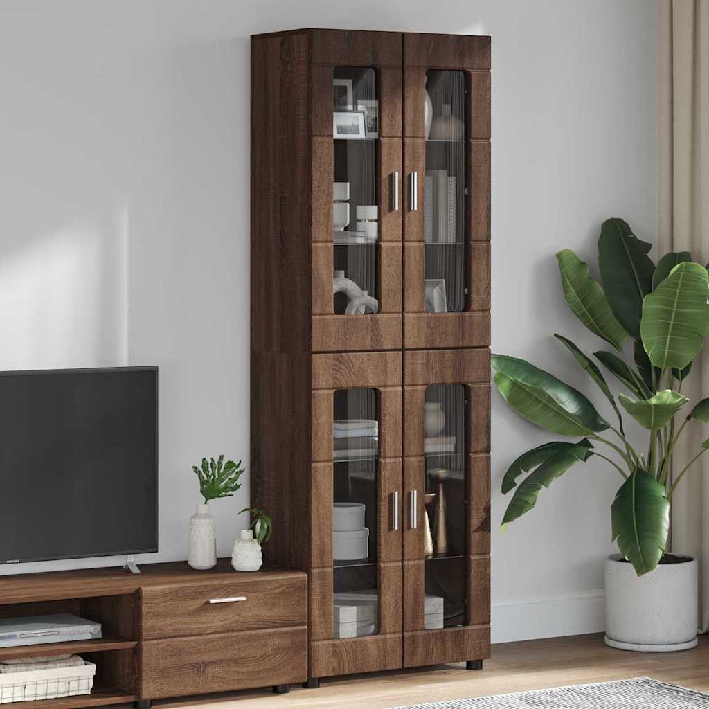 Highboard mit Glastüren | Hochschrannk | Vitrine | Wohnzimmerschrank | 182 cm