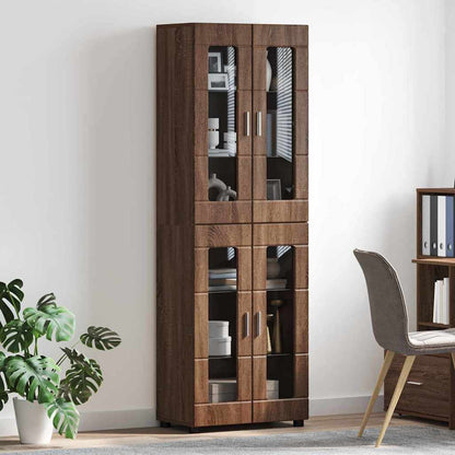 Highboard mit Glastüren | Hochschrannk | Vitrine | Wohnzimmerschrank | 182 cm