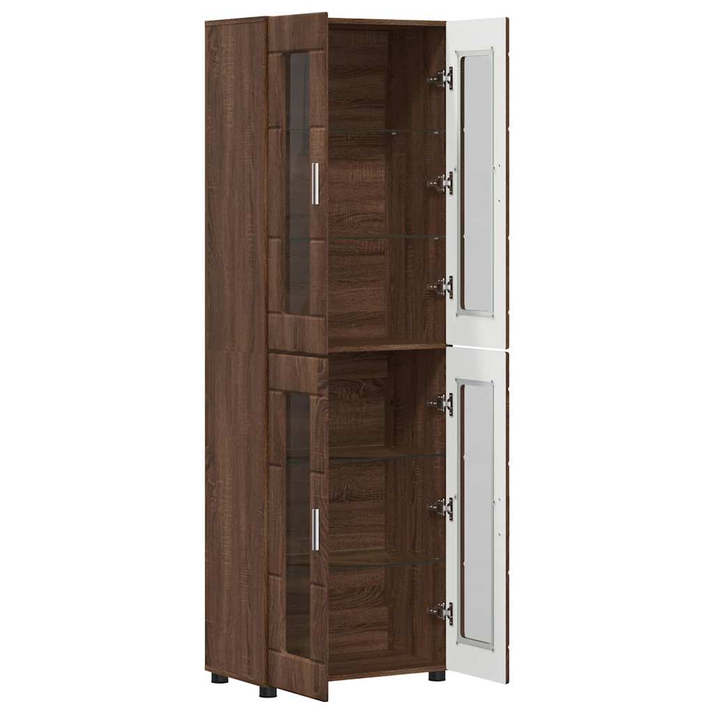 Highboard mit Glastüren | Hochschrannk | Vitrine | Wohnzimmerschrank | 182 cm