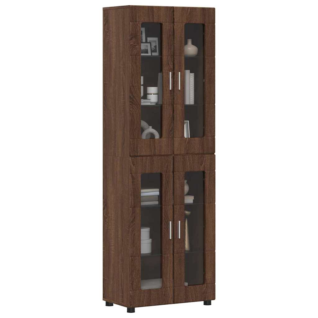 Highboard mit Glastüren | Hochschrannk | Vitrine | Wohnzimmerschrank | 182 cm