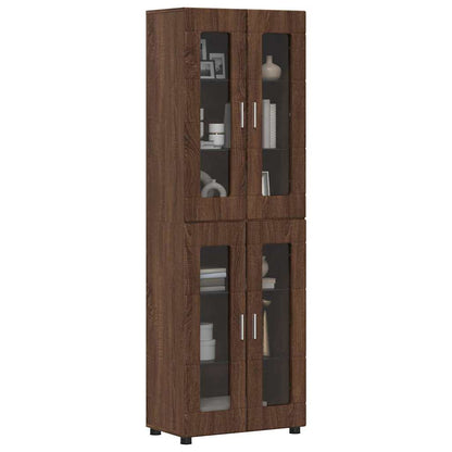 Highboard mit Glastüren | Hochschrannk | Vitrine | Wohnzimmerschrank | 182 cm
