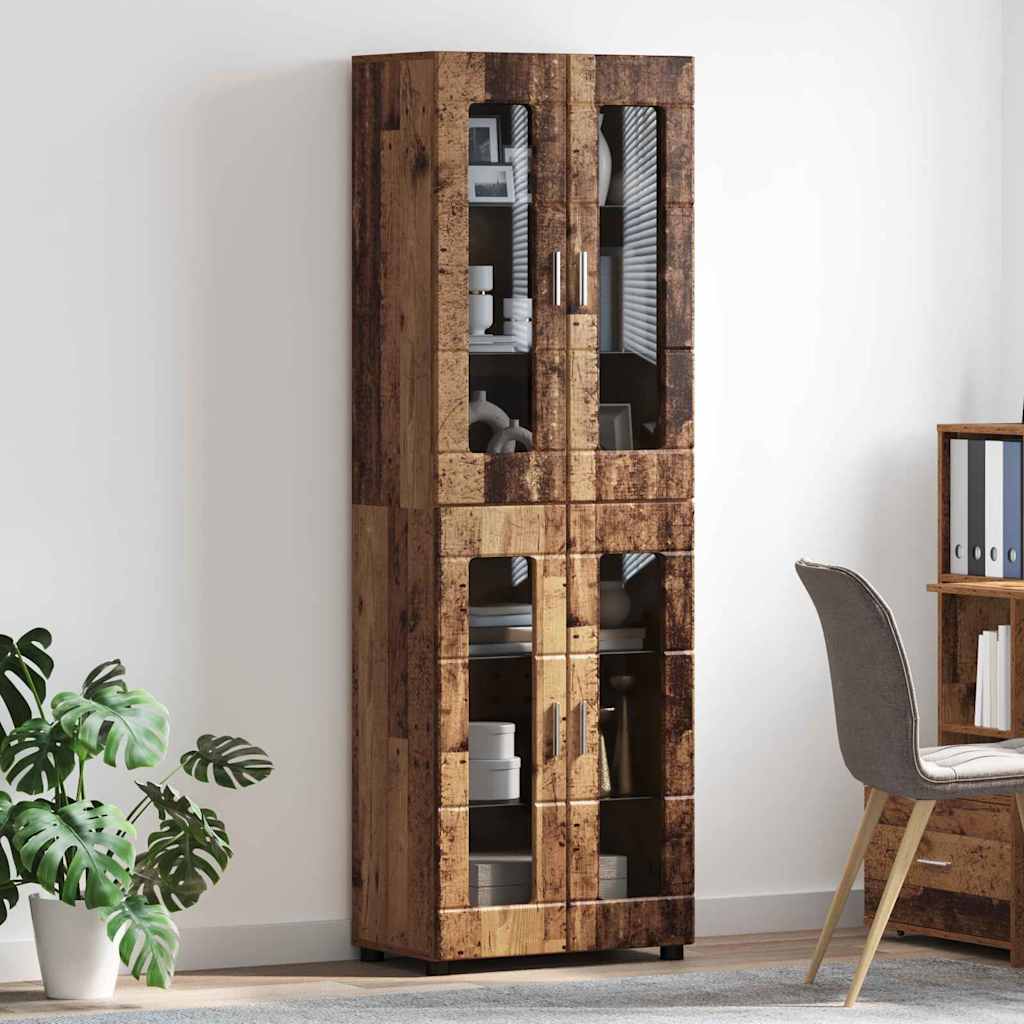 Highboard mit Glastüren | Hochschrannk | Vitrine | Wohnzimmerschrank | 182 cm