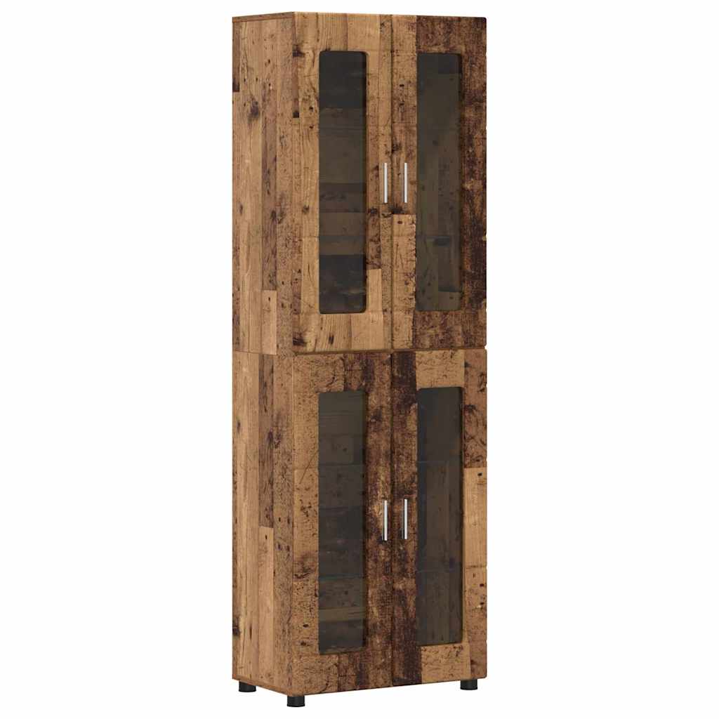 Highboard mit Glastüren | Hochschrannk | Vitrine | Wohnzimmerschrank | 182 cm