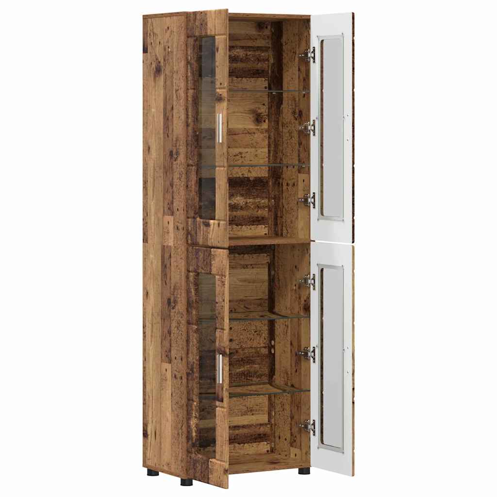 Highboard mit Glastüren | Hochschrannk | Vitrine | Wohnzimmerschrank | 182 cm