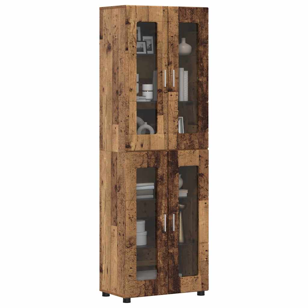 Highboard mit Glastüren | Hochschrannk | Vitrine | Wohnzimmerschrank | 182 cm