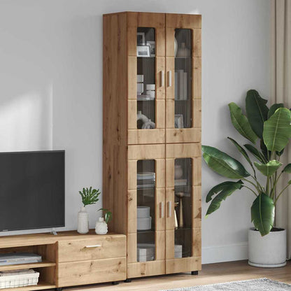 Highboard mit Glastüren | Hochschrannk | Vitrine | Wohnzimmerschrank | 182 cm
