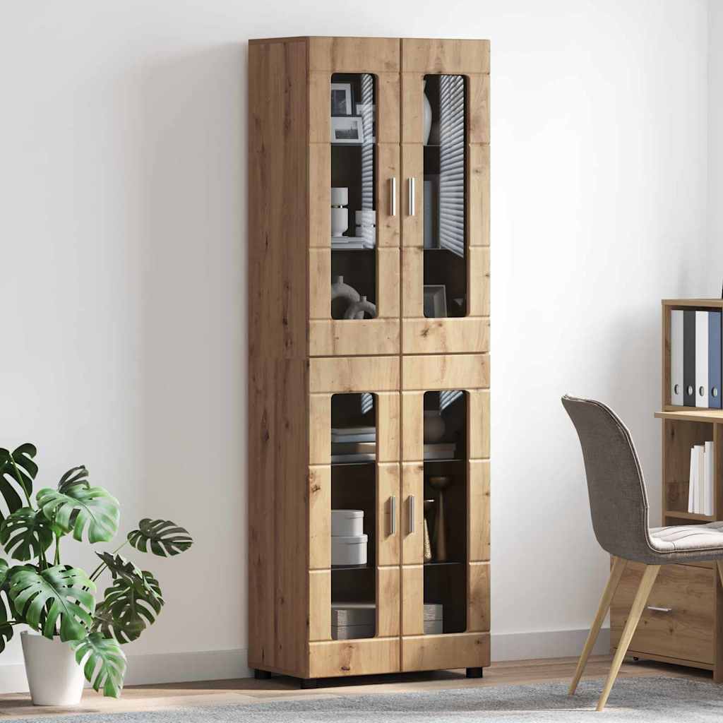Highboard mit Glastüren | Hochschrannk | Vitrine | Wohnzimmerschrank | 182 cm