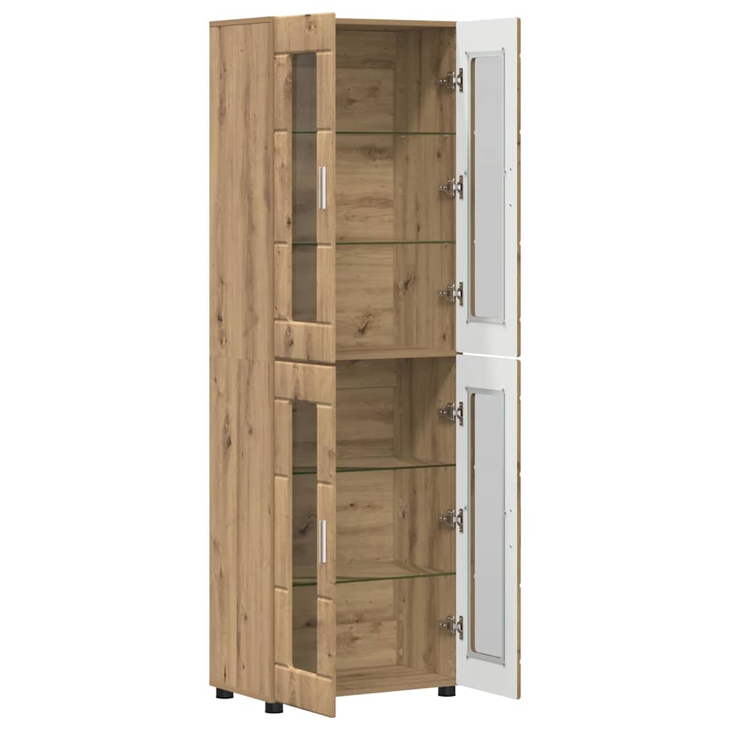 Highboard mit Glastüren | Hochschrannk | Vitrine | Wohnzimmerschrank | 182 cm