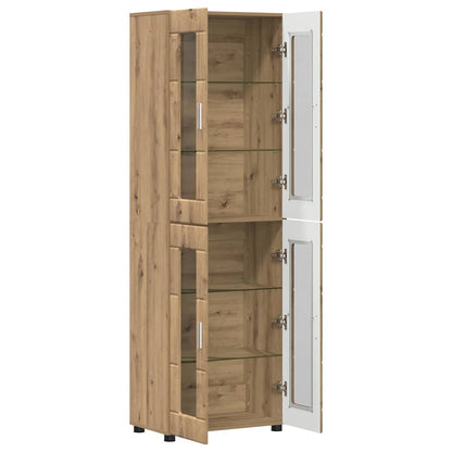Highboard mit Glastüren | Hochschrannk | Vitrine | Wohnzimmerschrank | 182 cm
