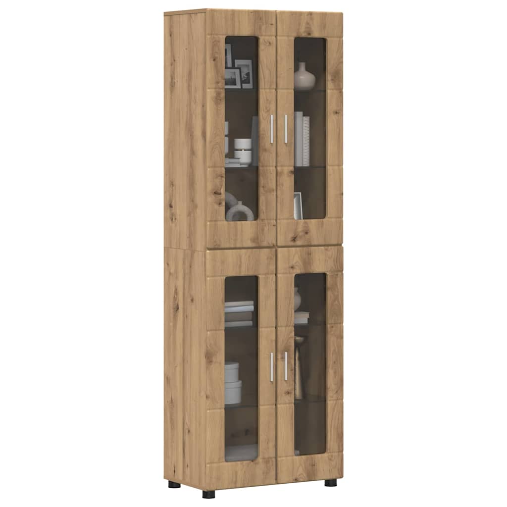 Highboard mit Glastüren | Hochschrannk | Vitrine | Wohnzimmerschrank | 182 cm