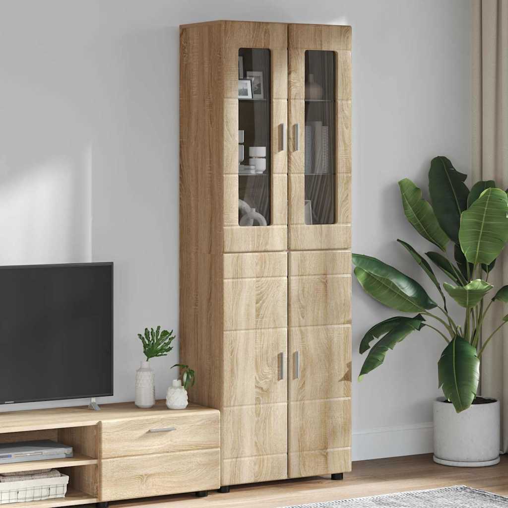 TOP Highboard mit 4 Türen | Vitrine | Hochschrank | Wohnzimmerschrank | 182 cm
