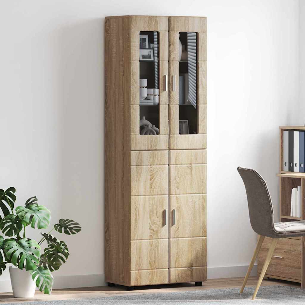 TOP Highboard mit 4 Türen | Vitrine | Hochschrank | Wohnzimmerschrank | 182 cm