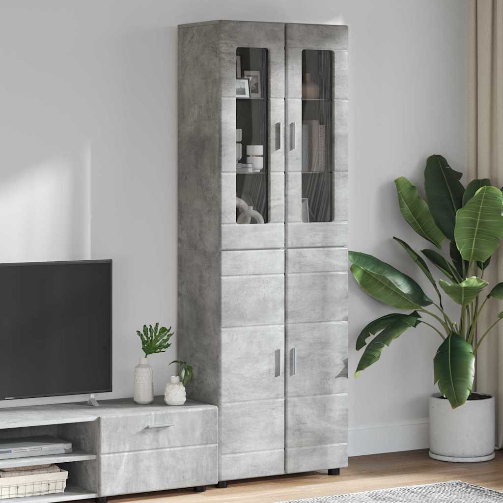 TOP Highboard mit 4 Türen | Vitrine | Hochschrank | Wohnzimmerschrank | 182 cm