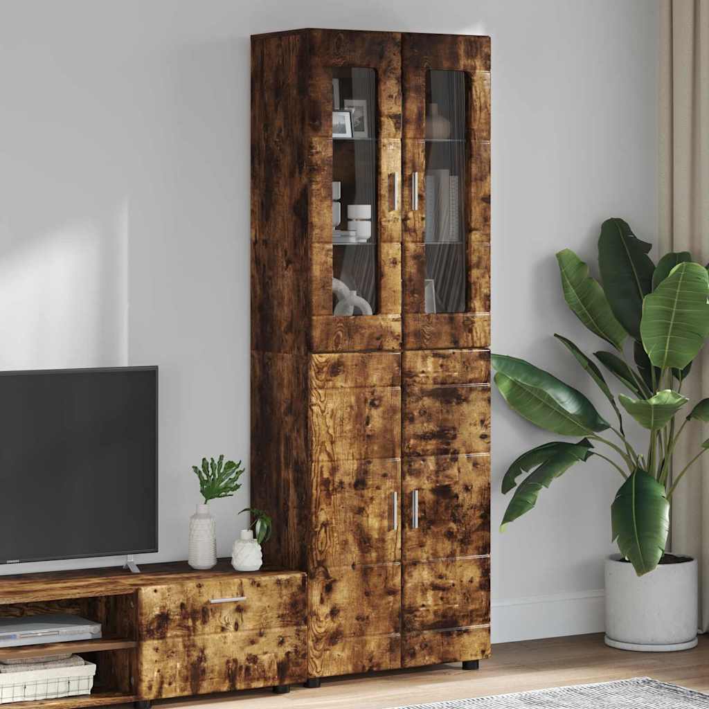 TOP Highboard mit 4 Türen | Vitrine | Hochschrank | Wohnzimmerschrank | 182 cm