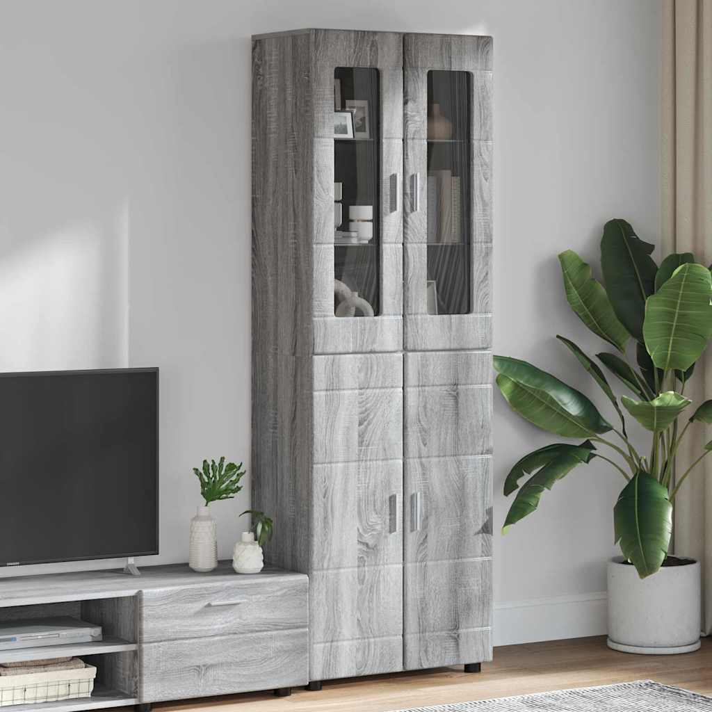 TOP Highboard mit 4 Türen | Vitrine | Hochschrank | Wohnzimmerschrank | 182 cm