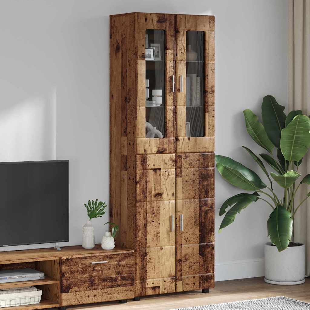 TOP Highboard mit 4 Türen | Vitrine | Hochschrank | Wohnzimmerschrank | 182 cm