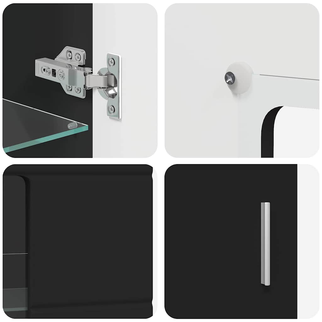 TV-Schrankset | Lowboard | Wandschrank mit Glastüren | Fersehmöbel | 2-teilig