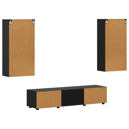 TV-Schrankset | Lowboard | Wandschrank mit Glastüren | Fersehmöbel | 2-teilig
