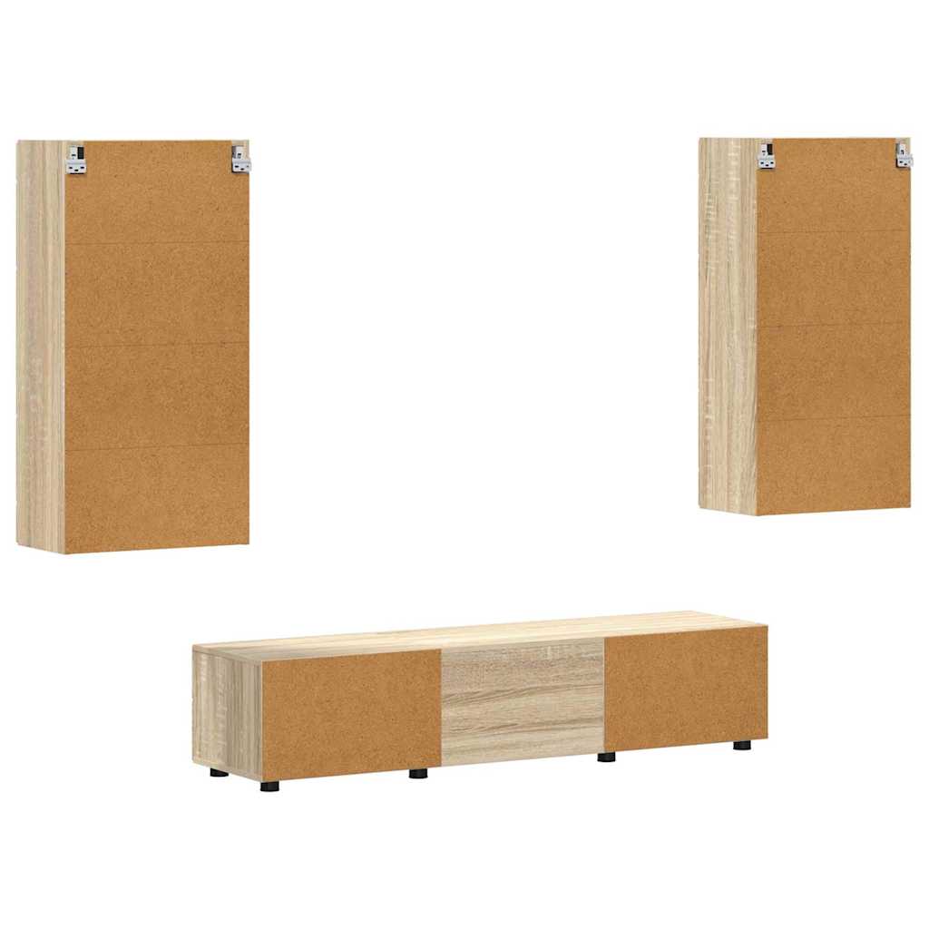 TV-Schrankset | Lowboard | Wandschrank mit Glastüren | Fersehmöbel | 2-teilig