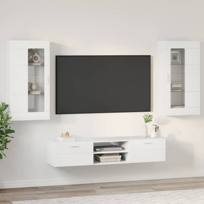 TV-Schrankset | Lowboard | Wandschrank mit Glastüren | Fersehmöbel | 2-teilig