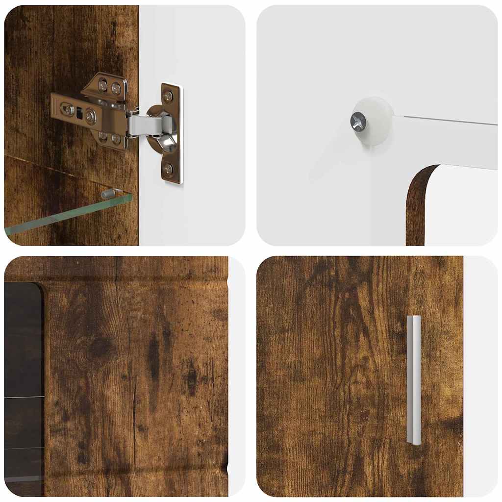 TV-Schrankset | Lowboard | Wandschrank mit Glastüren | Fersehmöbel | 2-teilig