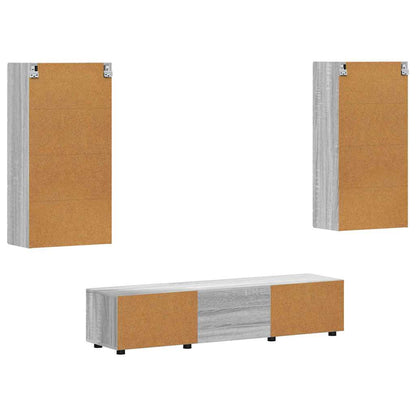 TV-Schrankset | Lowboard | Wandschrank mit Glastüren | Fersehmöbel | 2-teilig