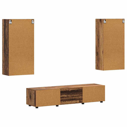 TV-Schrankset | Lowboard | Wandschrank mit Glastüren | Fersehmöbel | 2-teilig