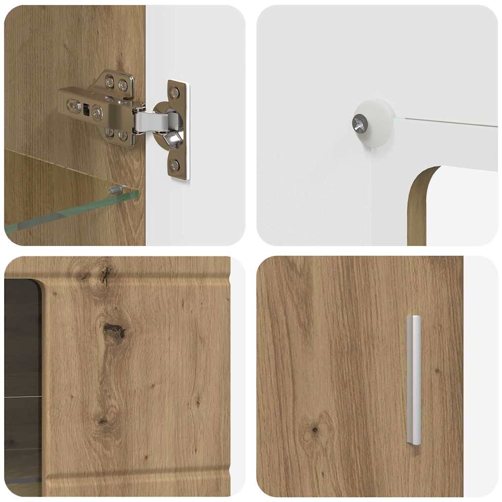 TV-Schrankset | Lowboard | Wandschrank mit Glastüren | Fersehmöbel | 2-teilig