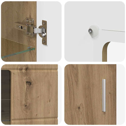 TV-Schrankset | Lowboard | Wandschrank mit Glastüren | Fersehmöbel | 2-teilig