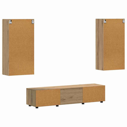 TV-Schrankset | Lowboard | Wandschrank mit Glastüren | Fersehmöbel | 2-teilig
