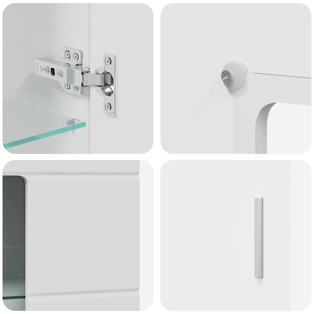 TV-Schrankset | Lowboard | Vitrine mit Glastüren | Fersehmöbel | 2-tlg Möbelset