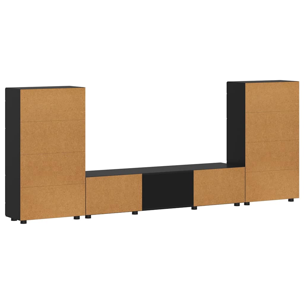 TV-Schrankset | Lowboard | Vitrine mit Glastüren | Fersehmöbel | 2-tlg Möbelset