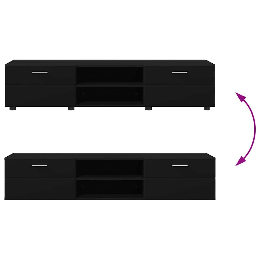 TV-Schrankset | Lowboard | Vitrine mit Glastüren | Fersehmöbel | 2-tlg Möbelset
