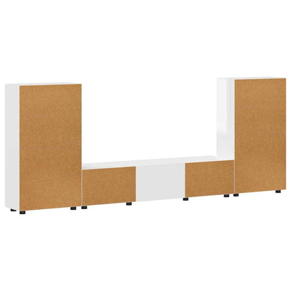 TV-Schrankset | Lowboard | Vitrine mit Glastüren | Fersehmöbel | 2-tlg Möbelset