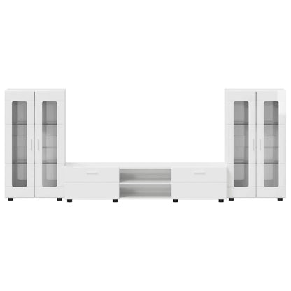 TV-Schrankset | Lowboard | Vitrine mit Glastüren | Fersehmöbel | 2-tlg Möbelset