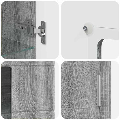 TV-Schrankset | Lowboard | Vitrine mit Glastüren | Fersehmöbel | 2-tlg Möbelset