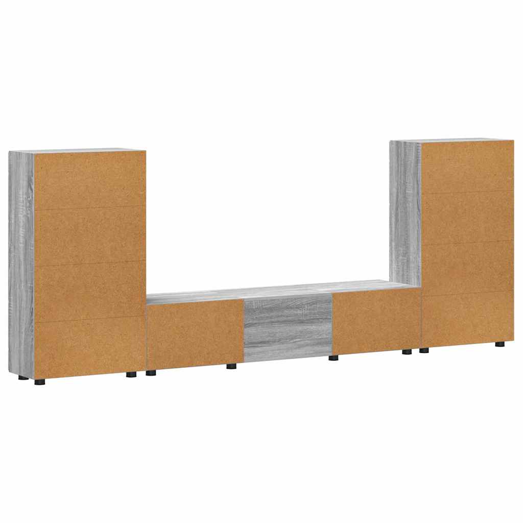 TV-Schrankset | Lowboard | Vitrine mit Glastüren | Fersehmöbel | 2-tlg Möbelset