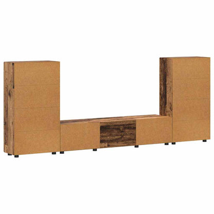 TV-Schrankset | Lowboard | Vitrine mit Glastüren | Fersehmöbel | 2-tlg Möbelset